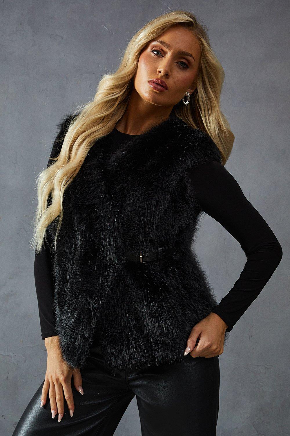 MissPap Faux Fur Gilet Black image 1