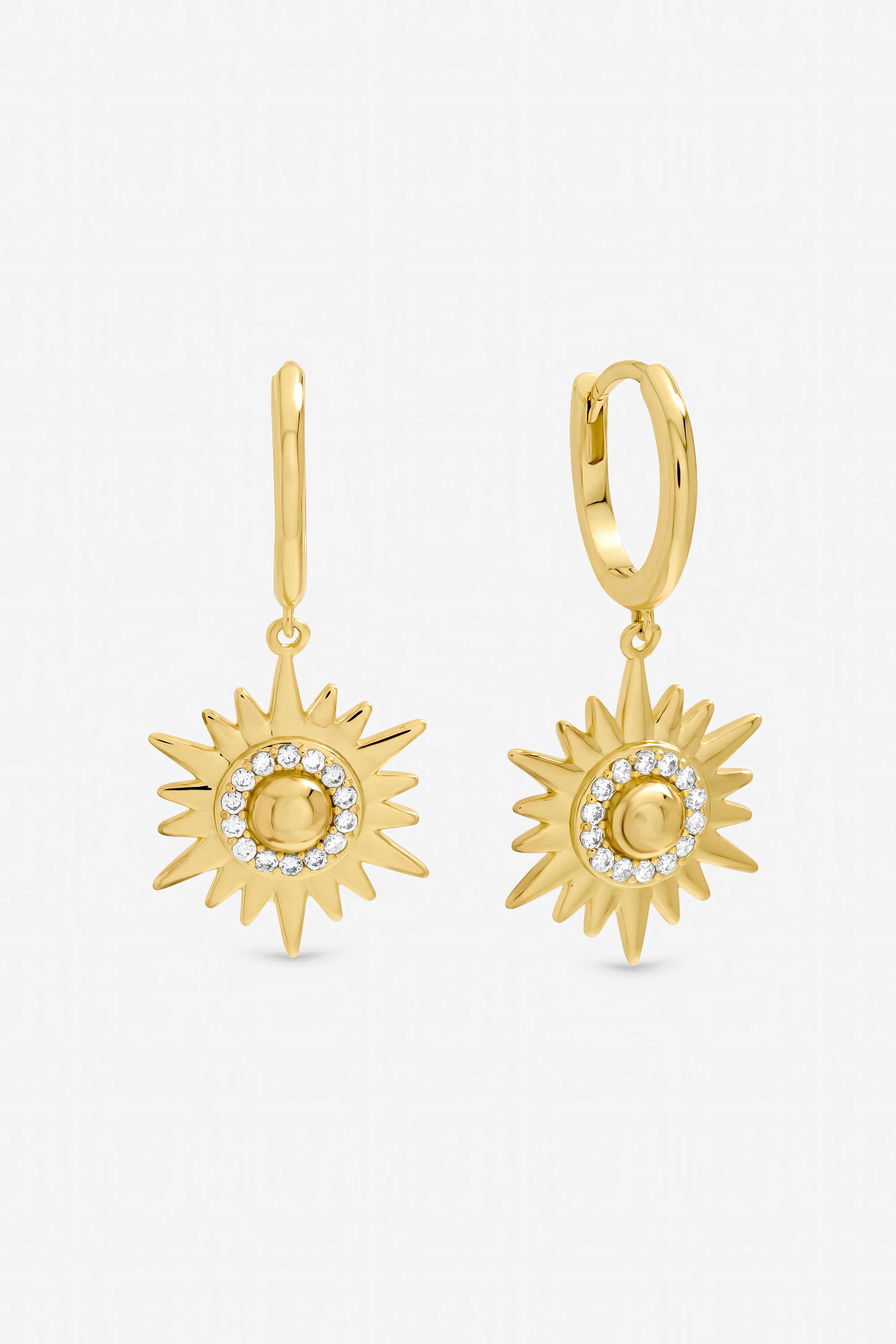 Inicio Gold Plated and Pave Star Huggie Earrings - Gift Pouch image 1