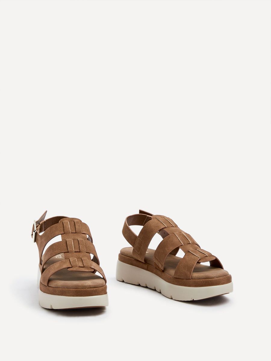 Linzi Boston Tan Faux Nubuck Fisherman Flatform Sandals image 3