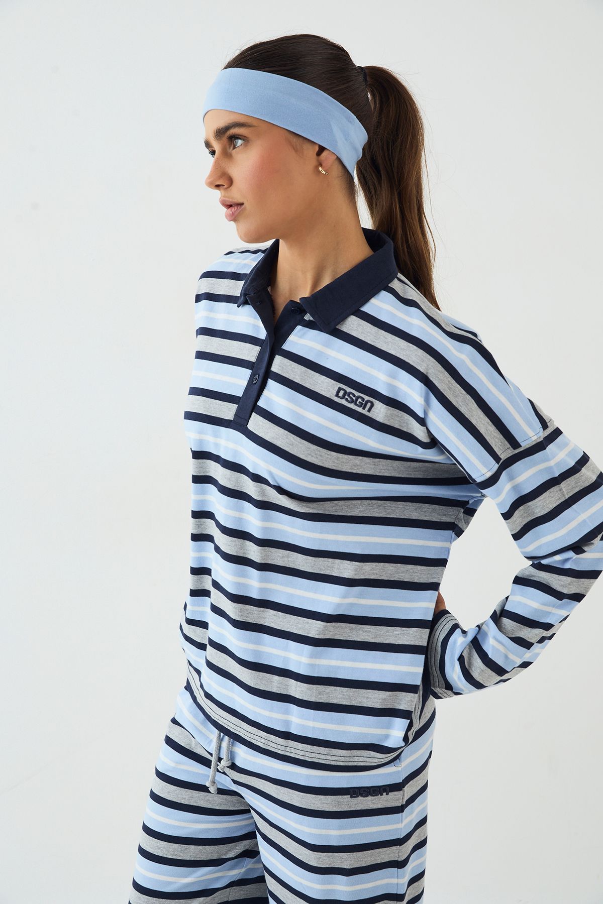 DSGN Studio DSGN Studio Collared Rugby Top Indigo