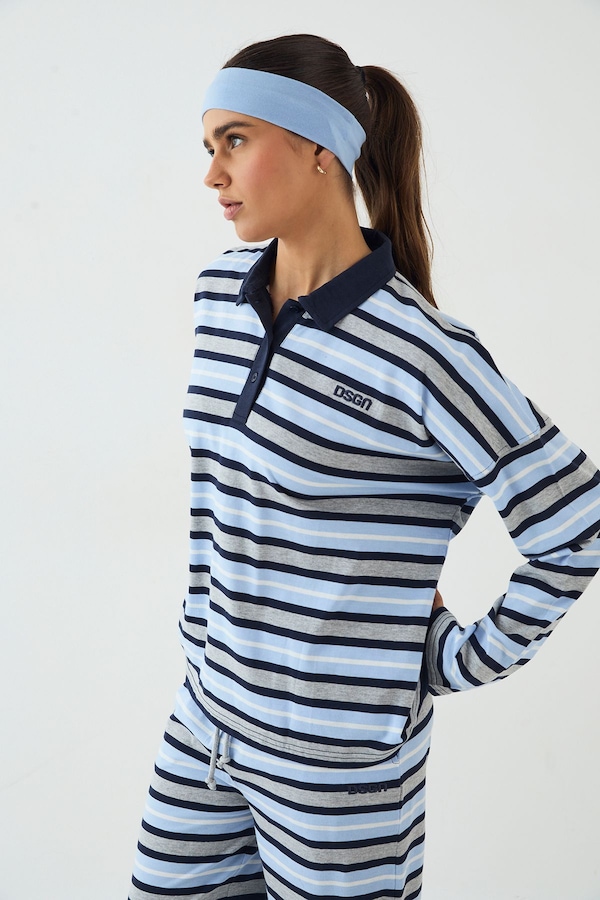 DSGN Studio DSGN Studio Collared Rugby Top Indigo