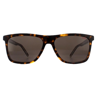 HUGO Rectangle Havana Crystal Brown Sunglasses