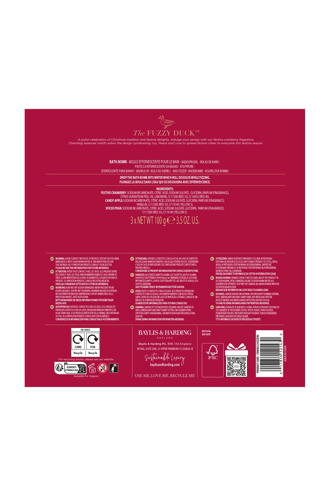 Baylis & Harding The Fuzzy Duck Winter Wonderland Luxury Bath Bombs Gift Set Multi image 8