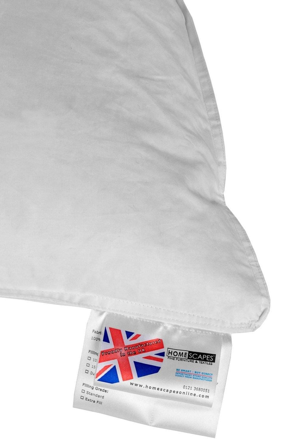 Homescapes Duck Feather Euro Continental Pillow Pair - 40cm x 80cm (16"x32") image 2