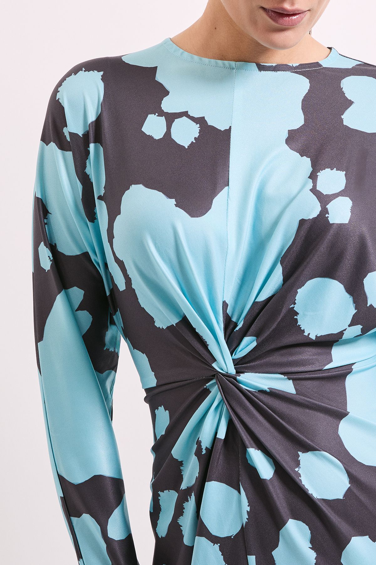 Principles Blue Printed Twist Front Jersey Midi Dress Blue image 5