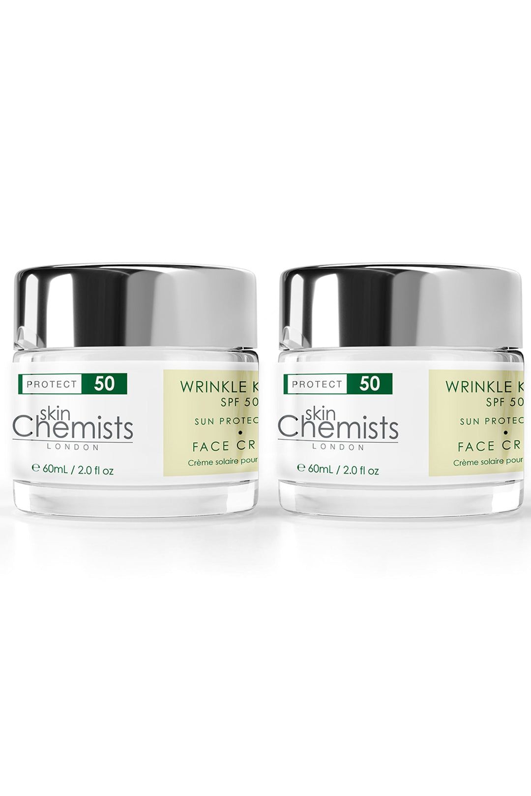 skinChemists professional Wrinkle Killer Sun Protection Day Moisturiser SPF 50 60ml x 2 Duo Pack image 1
