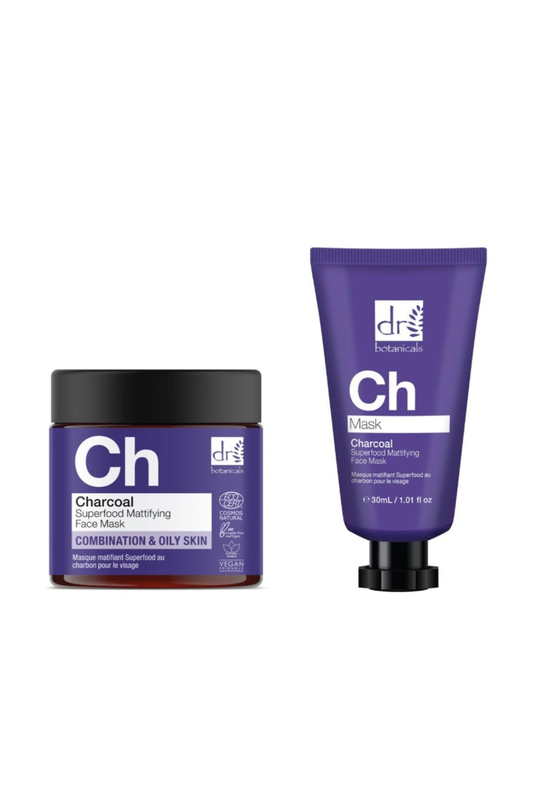 Dr. Botanicals Anti-Ageing Charcoal Superfood Face Mask Duo image 1