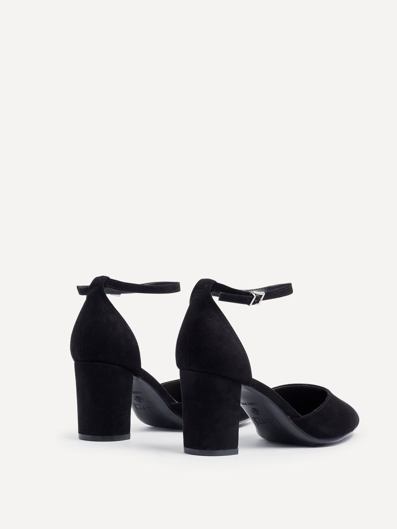 Linzi Davinas Wide Fit Black Faux Suede Court Heel image 4