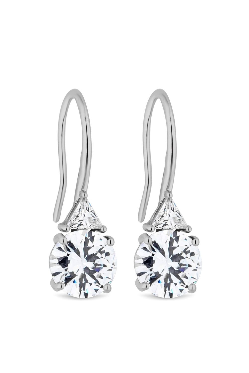 Jon Richard Silver Cubic Zirconia Pear Drop Earrings
