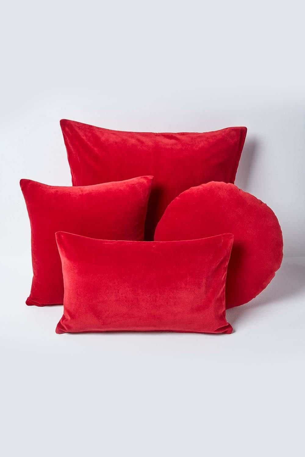 Homescapes Velvet Cushion Cover 100% Cotton, Soft & Machine Washable image 5
