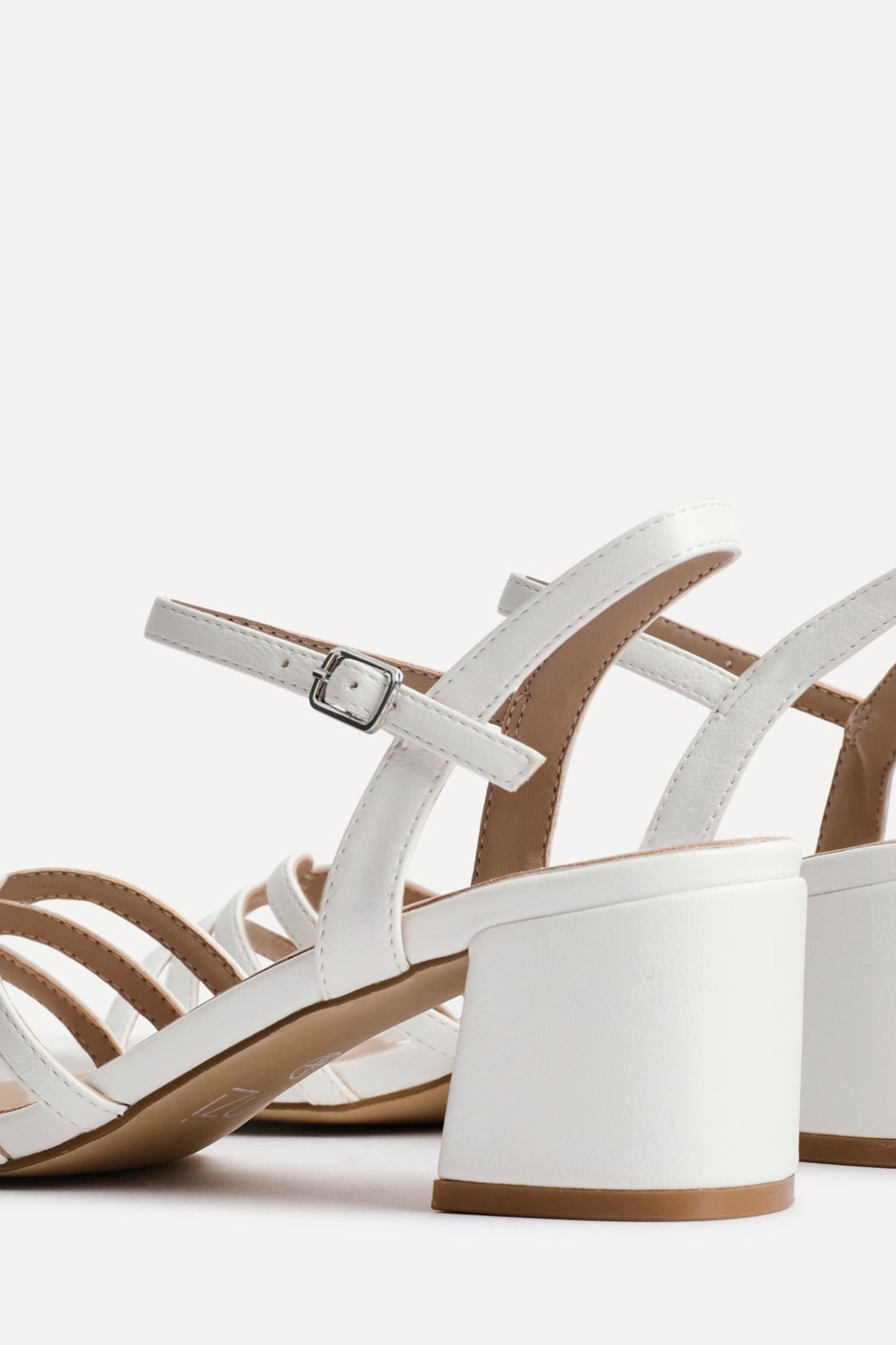 Linzi Adira White Faux Leather Strappy Heeled Sandals image 4