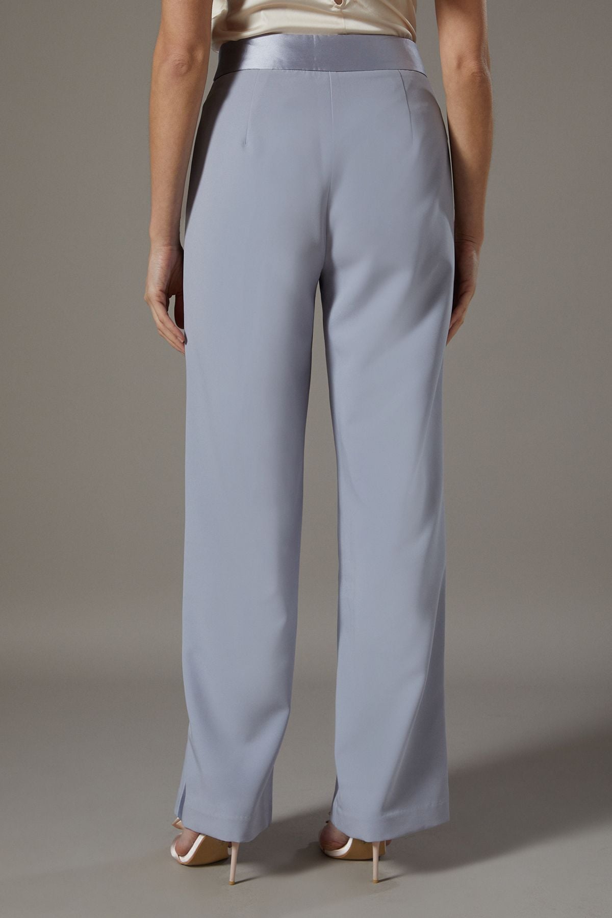 Coast Satin Twill Panel Trouser Grey Blue image 3