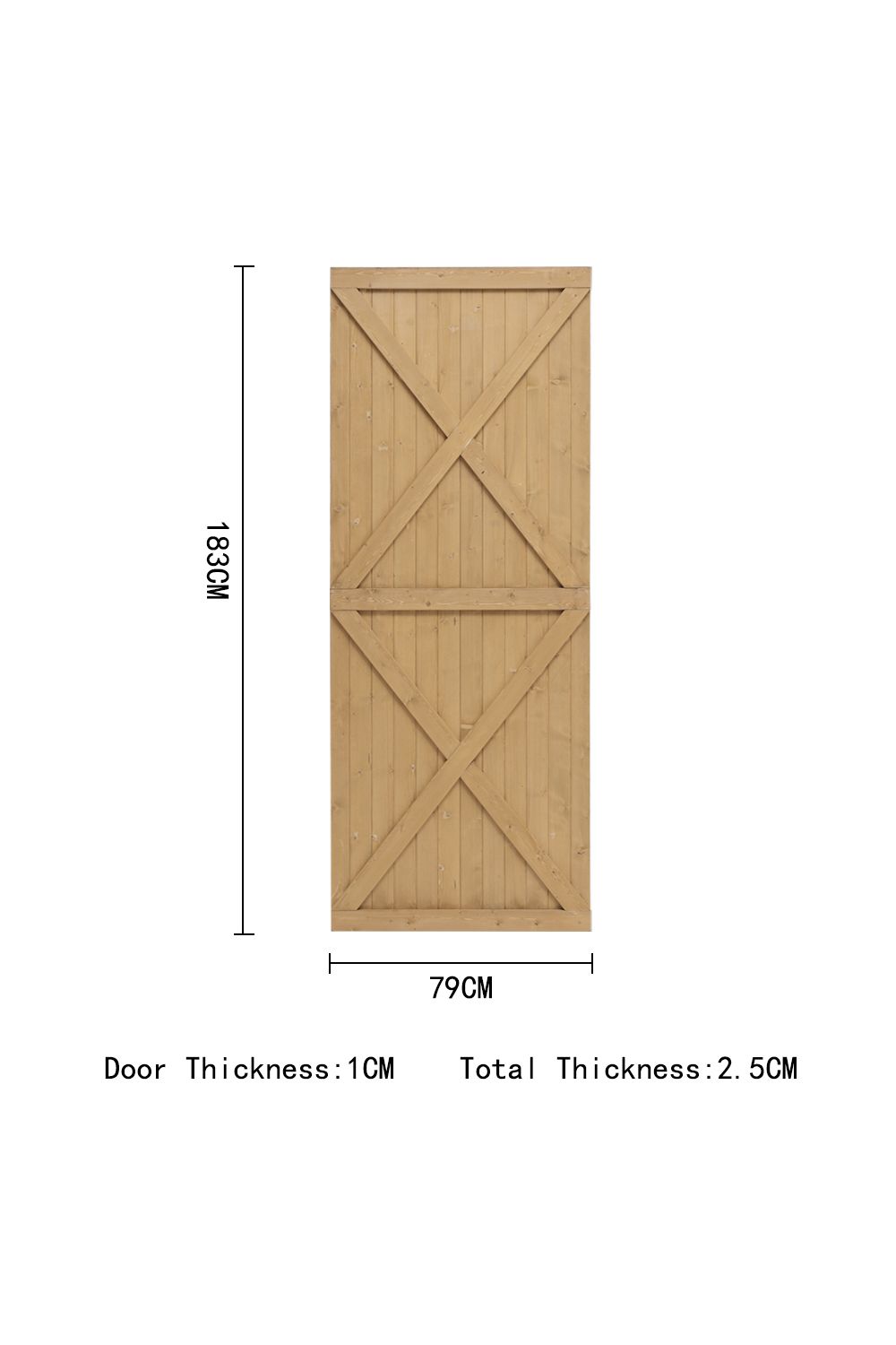 Living and Home 183x79cm Garden Pine Wood Flat Top Gate with 1pcs Latch & 3pcs 8 inch T-shaped Hinges image 4