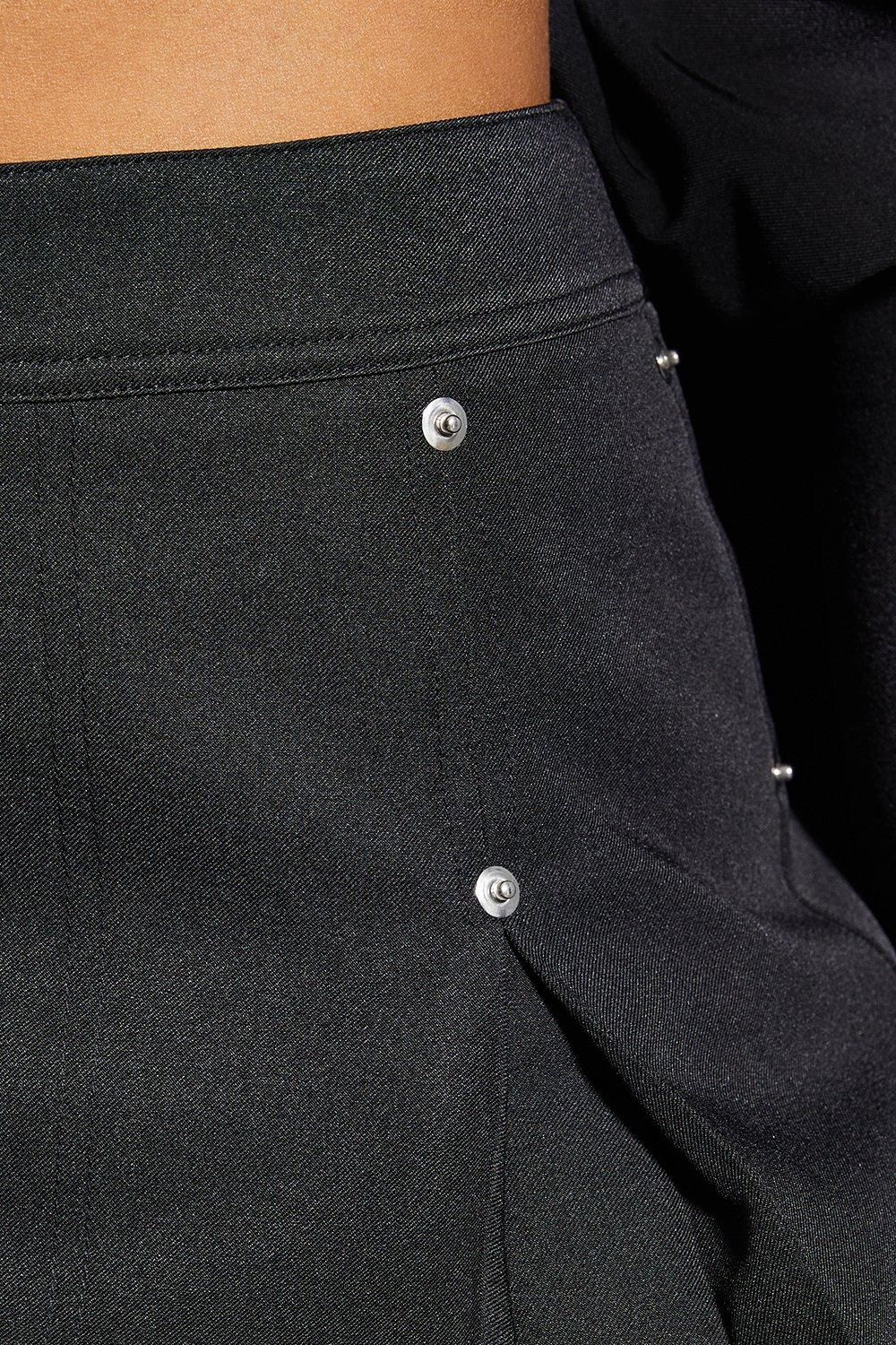 MissPap Studded Detail Pleated Tailored Mini Skirt Black image 4