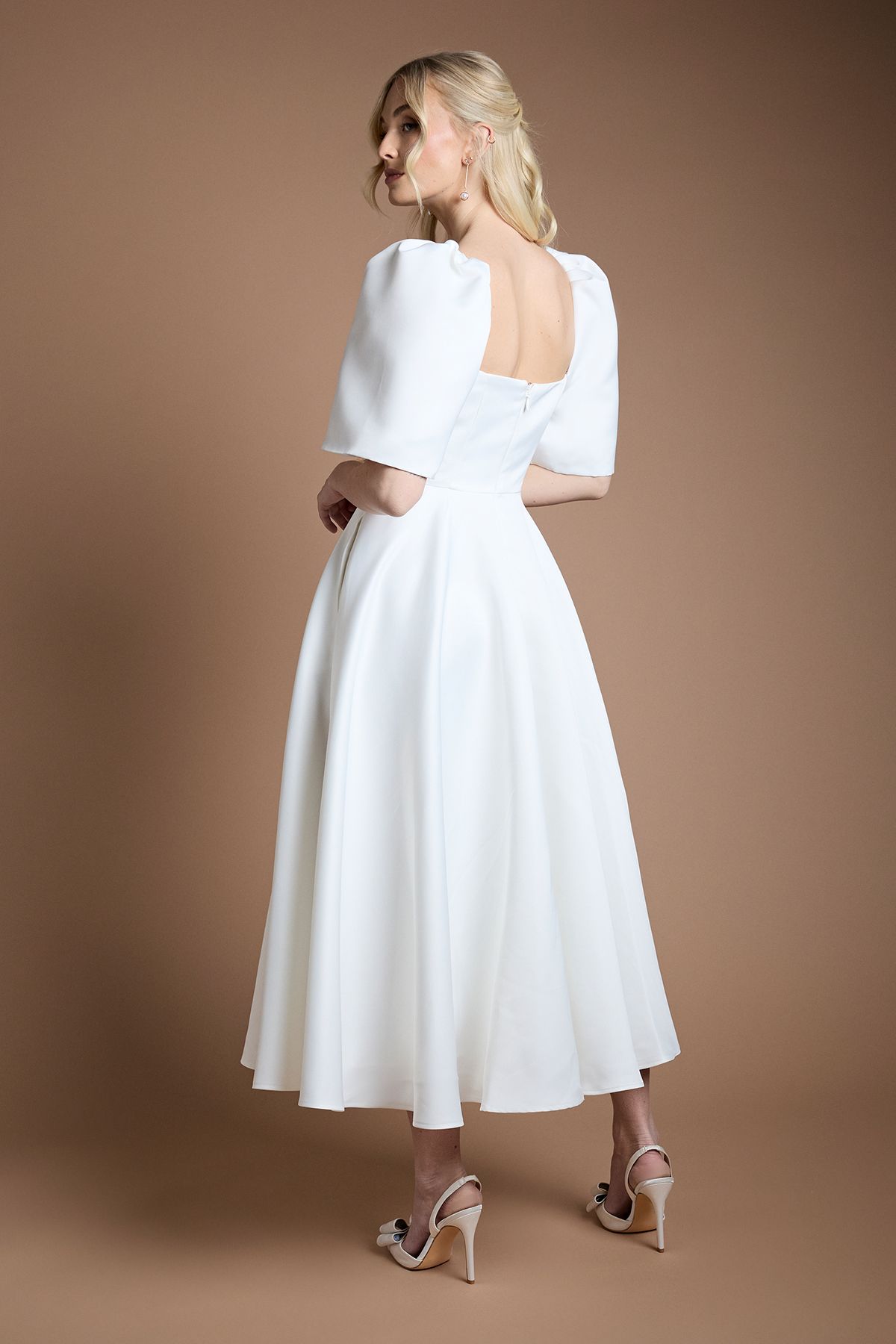 Coast Puff Sleeve Structured Wedding Dress Ivory image 3