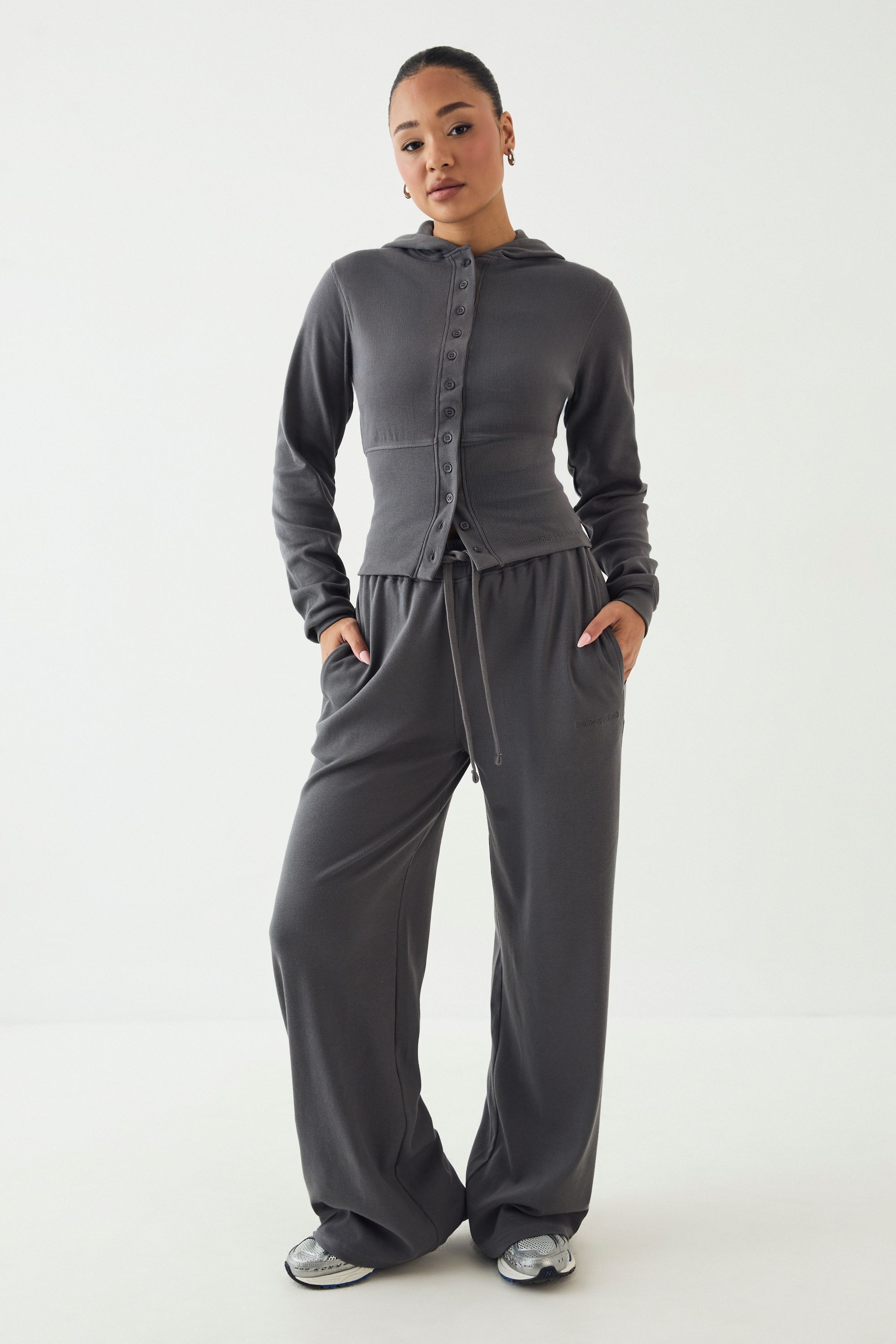 DSGN Studio DSGN Studio Heavy Rib Straight Leg Jogger Charcoal image 1