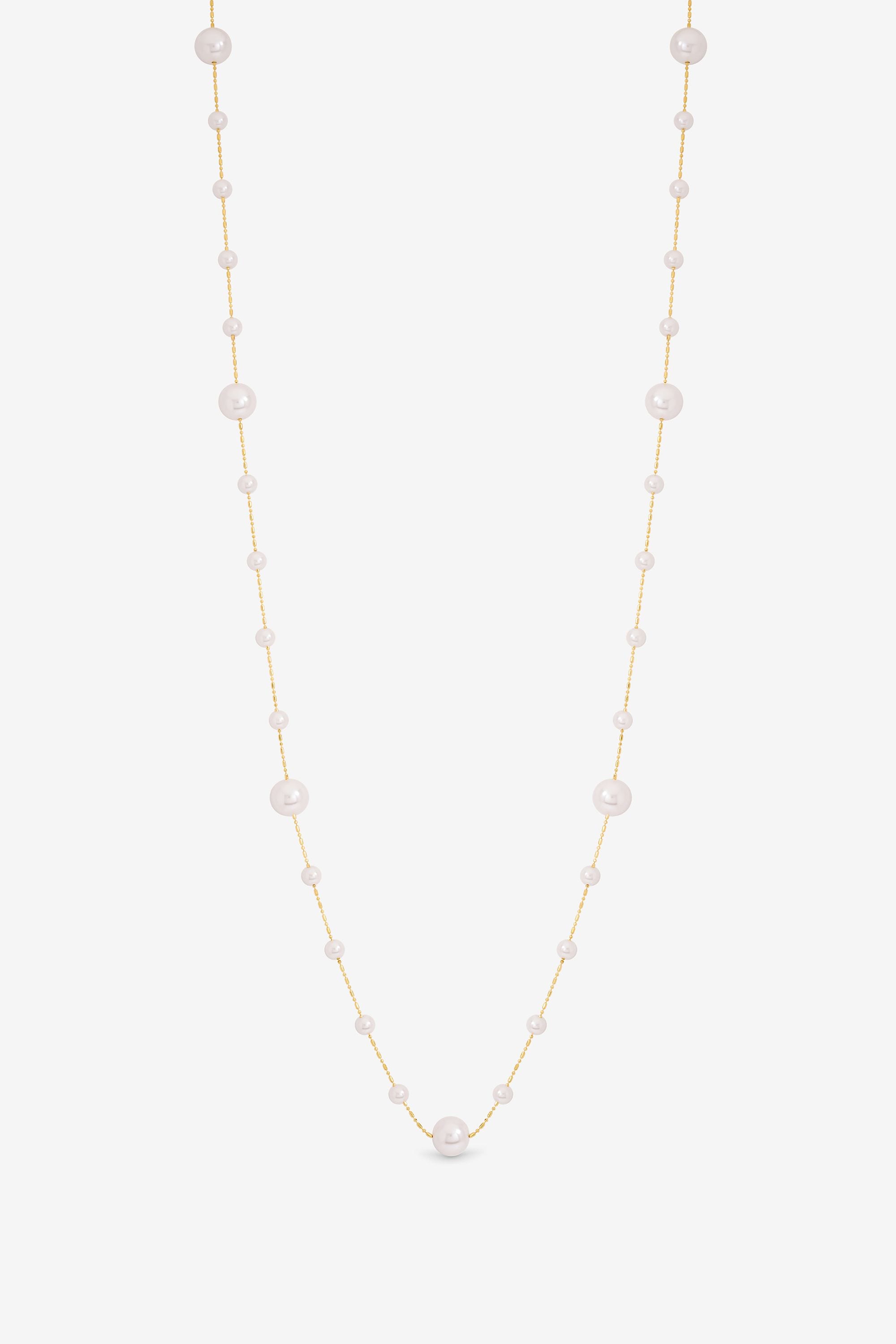 Jon Richard Gold Plated Mixed Pearl and Gold Chain Rope Necklace image 1