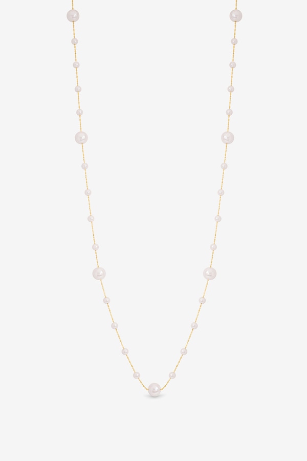 Jon Richard Gold Plated Mixed Pearl and Gold Chain Rope Necklace