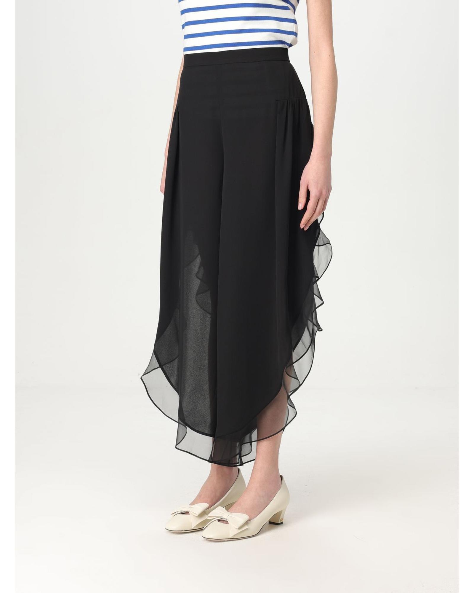 Valentino Ruffled Culottes Wide Leg Pants Wo - Black image 4