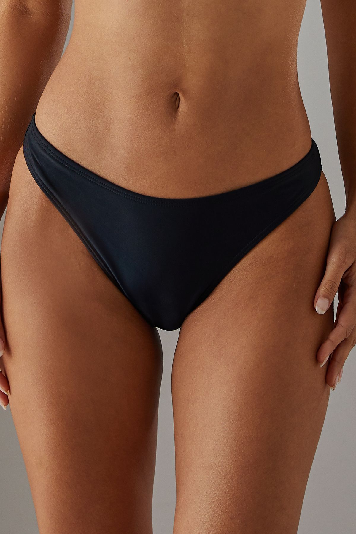 Warehouse High Leg Brazilian Bikini Bottom Black image 4
