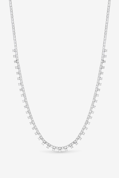 Jon Richard Rhodium Plated Cubic Zirconia Fine Drop Necklace