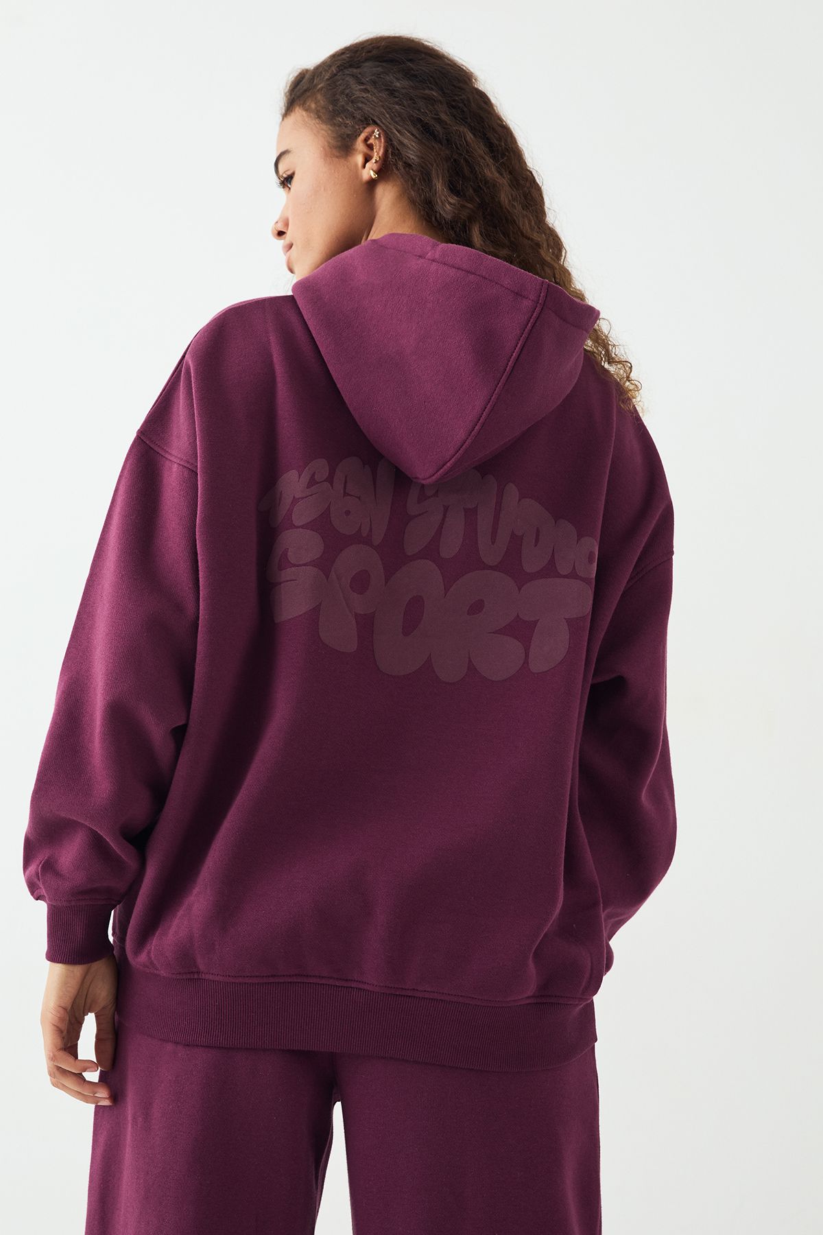 DSGN Studio DSGN Studio Sport Bubble Oversized Hoodie Plum image 2