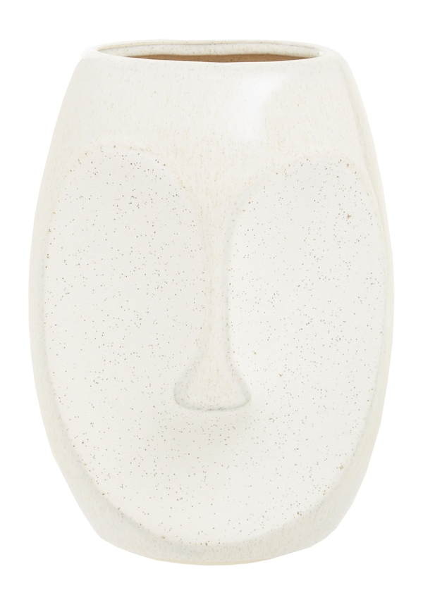 Orsina Handcrafted Stoneware Face Small Vase, Modern Free Standing Vase, Contemporary Flower Vase, Stoneware Vase