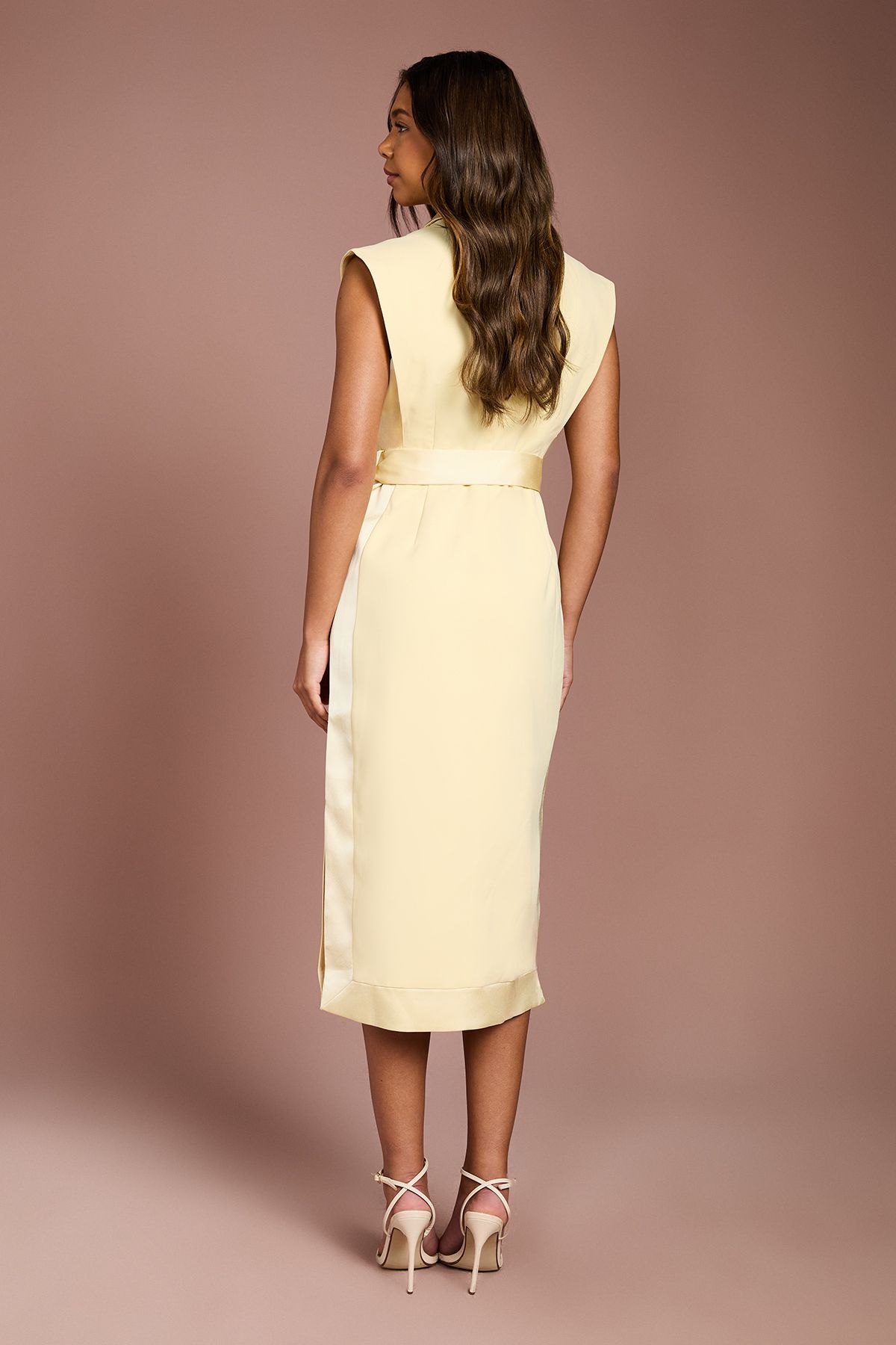 Coast Tux Satin Dress Lemon image 3
