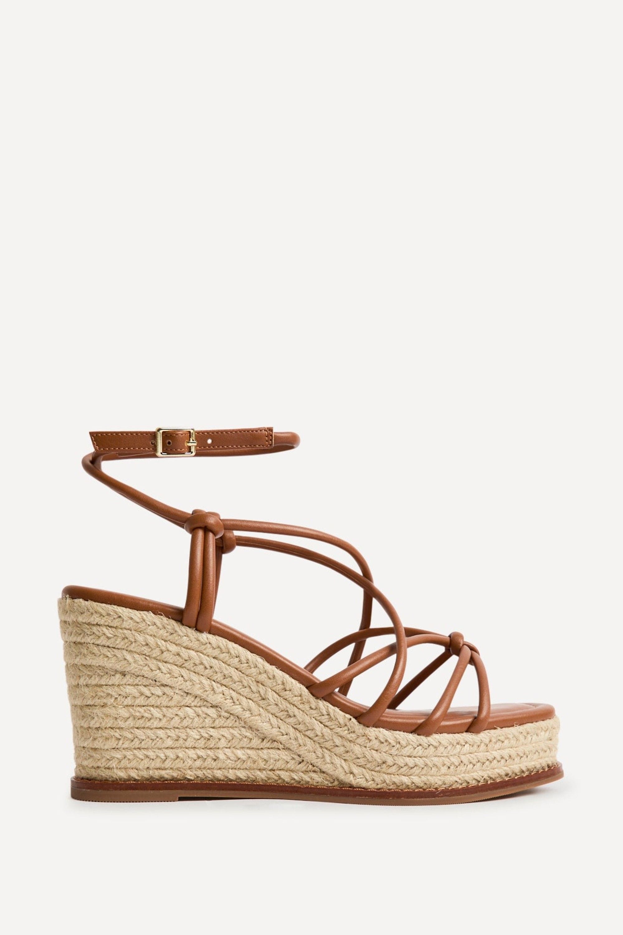 Linzi Gazed Tan Wedge Sandals