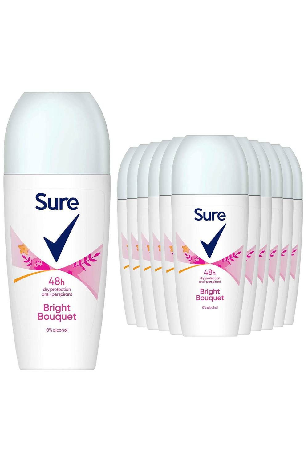 Sure Women Roll On Bright Bouquet 'AntiPerspirant Deo' 48H Nonstop, 12x50ml image 1