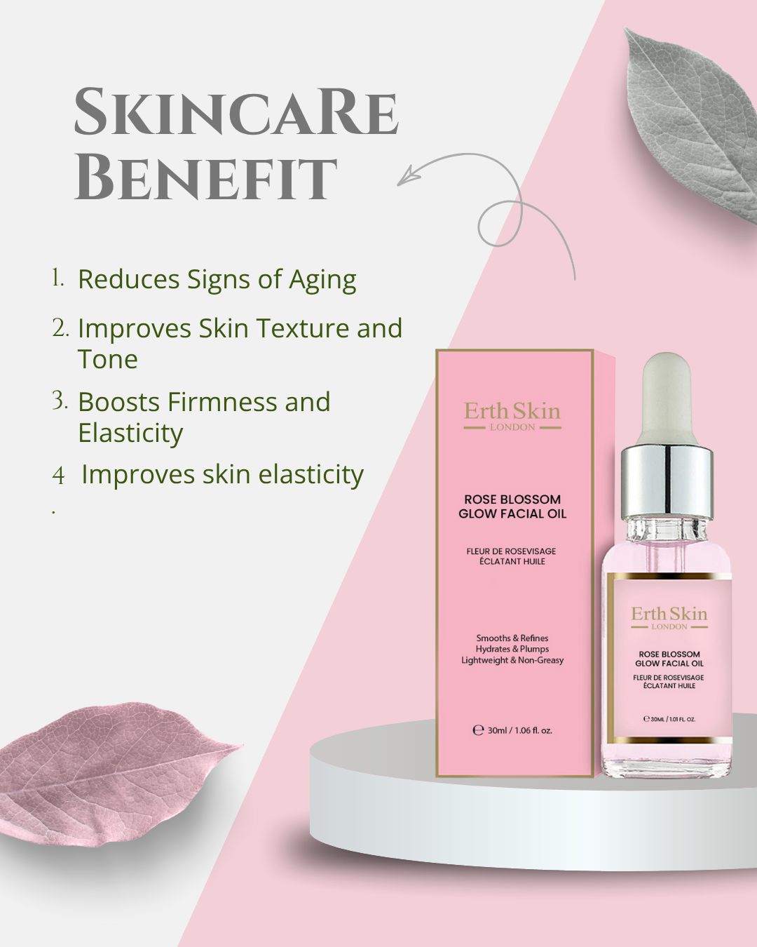 Erth Skin London Erth Skin London- Rose Blossom Glow Facial Oil 30ml image 3