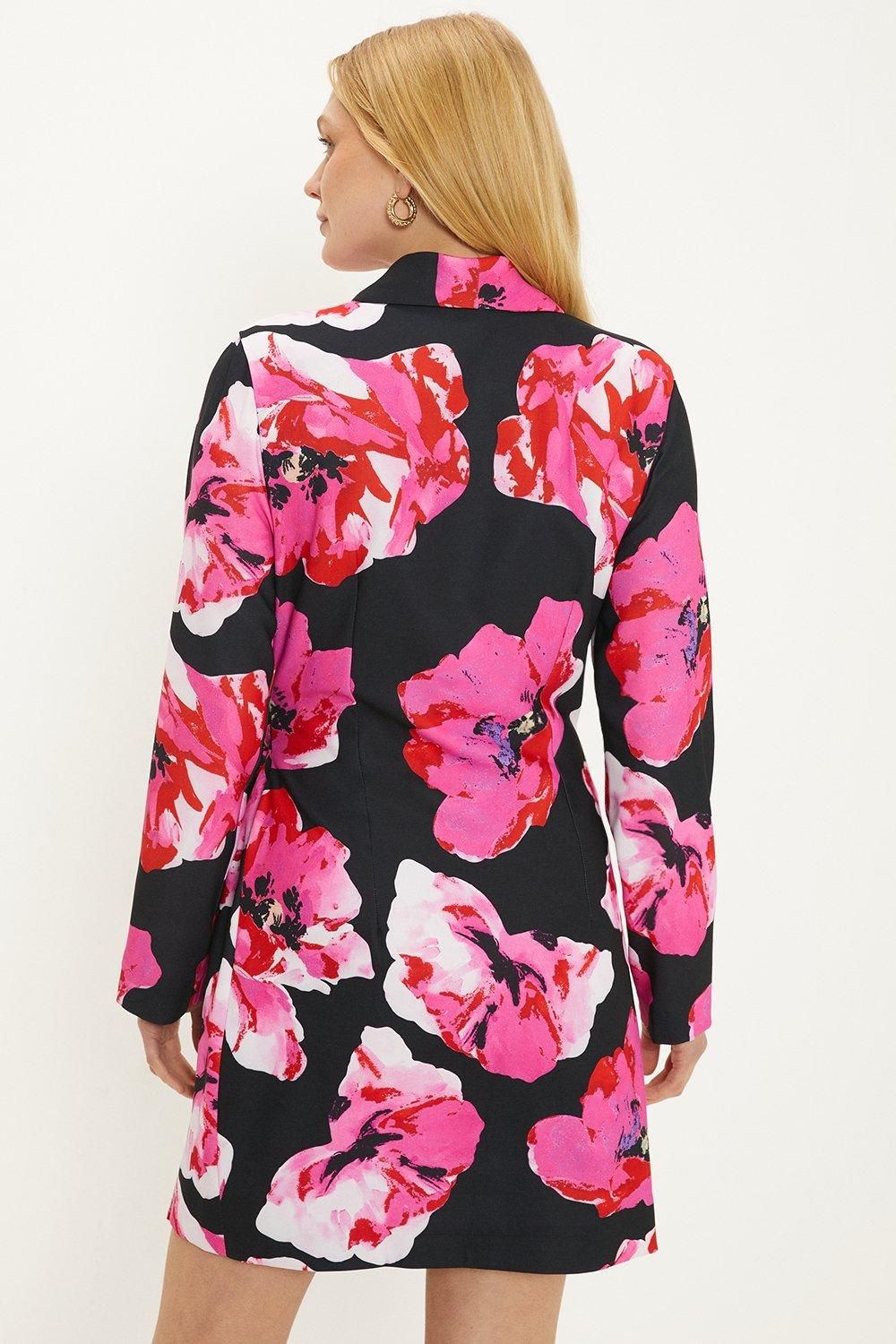 Oasis Floral Printed Blazer Dress Multi image 3