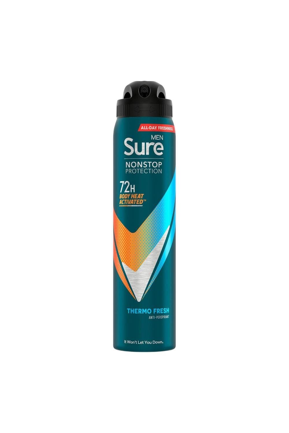 Sure Men 'Antiperspirant' 72H Protection Thermo Fresh Deodorant, 6x250ml image 2