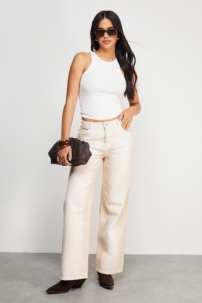 Warehouse Ombre Denim Ecru Dad Jean Ecru