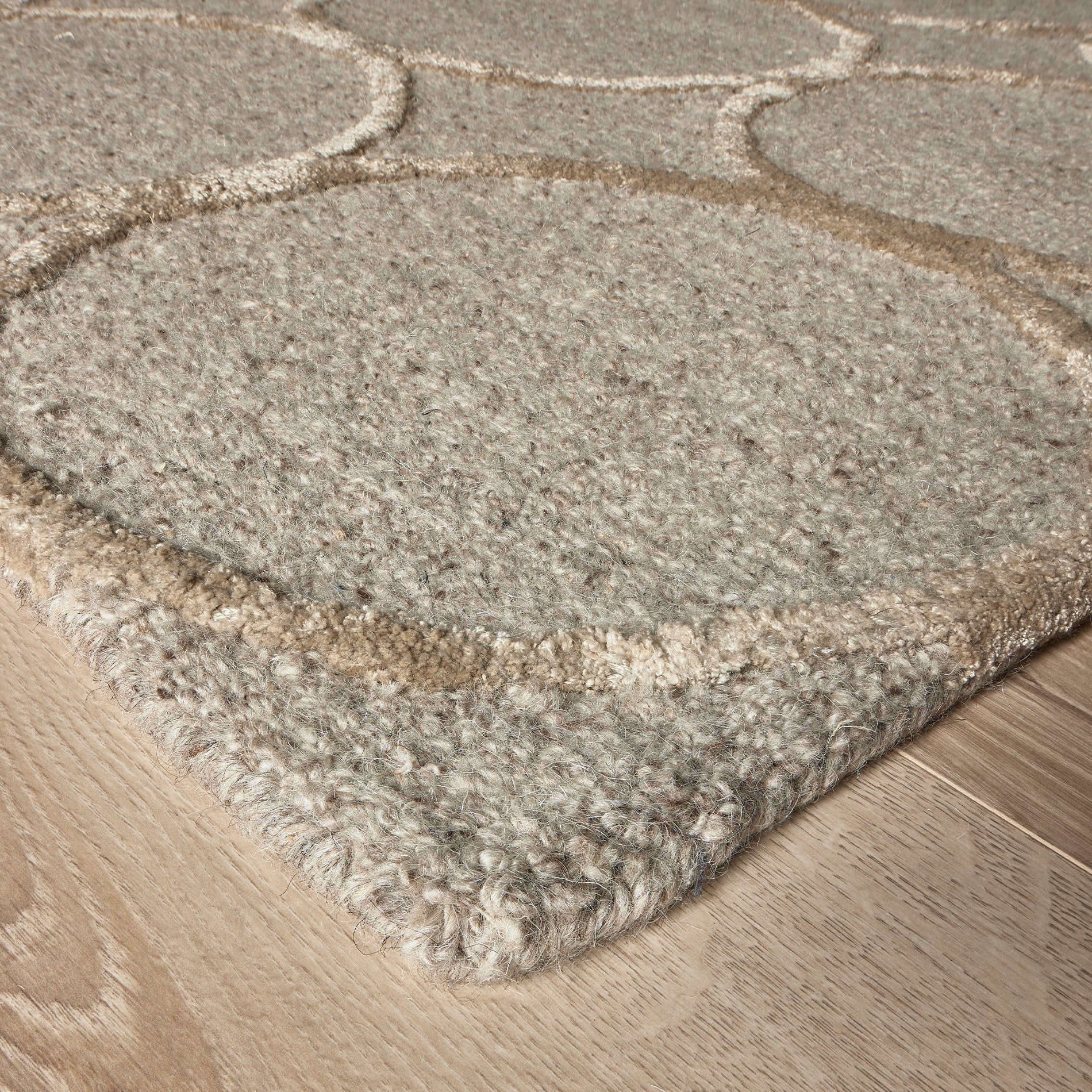 Industville Alva Hand Tufted Wool and Viscose Rug  -  Brown image 7