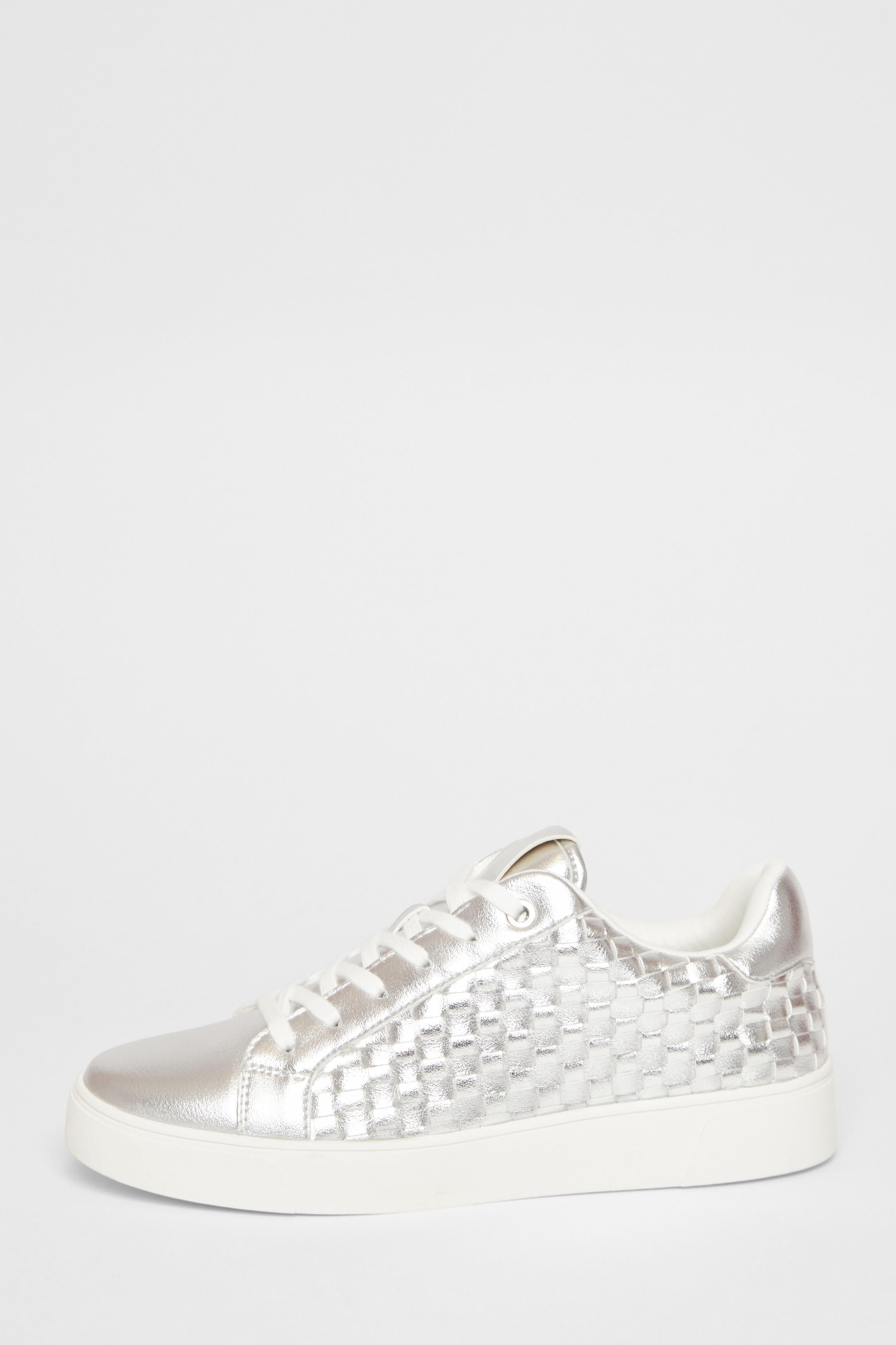 Quiz Silver Woven Trainers image 3