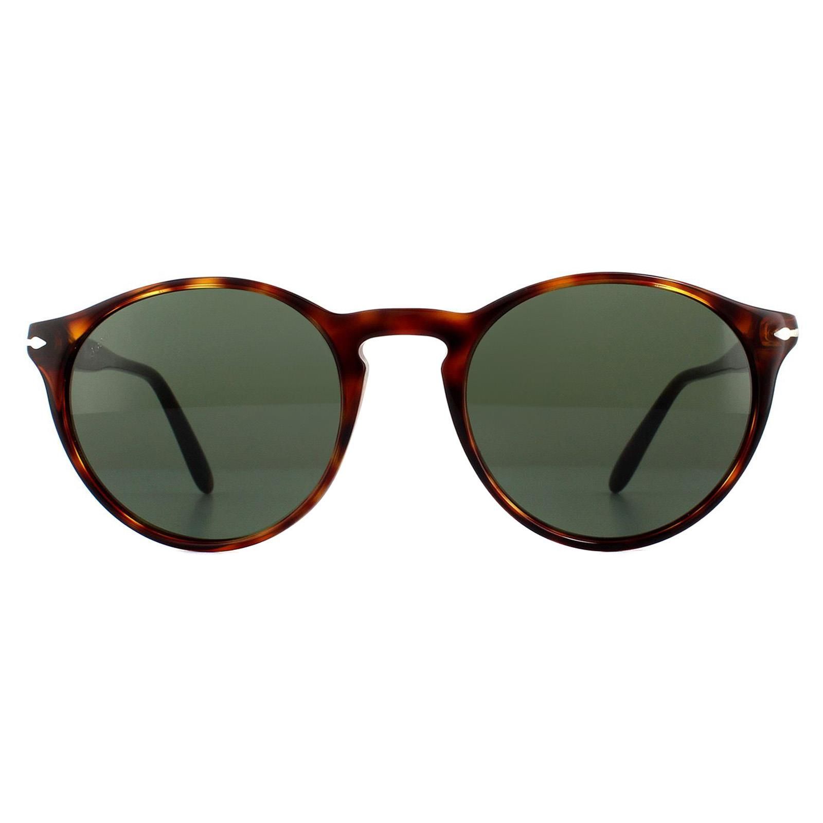 Persol Round Havana Green Sunglasses