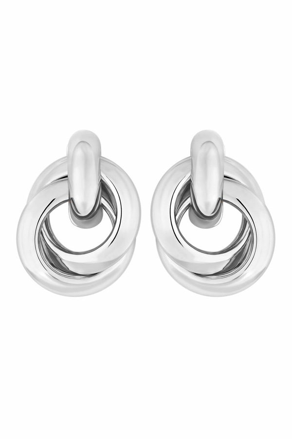 Jon Richard Rhodium Plated Large Knot Stud Earrings
