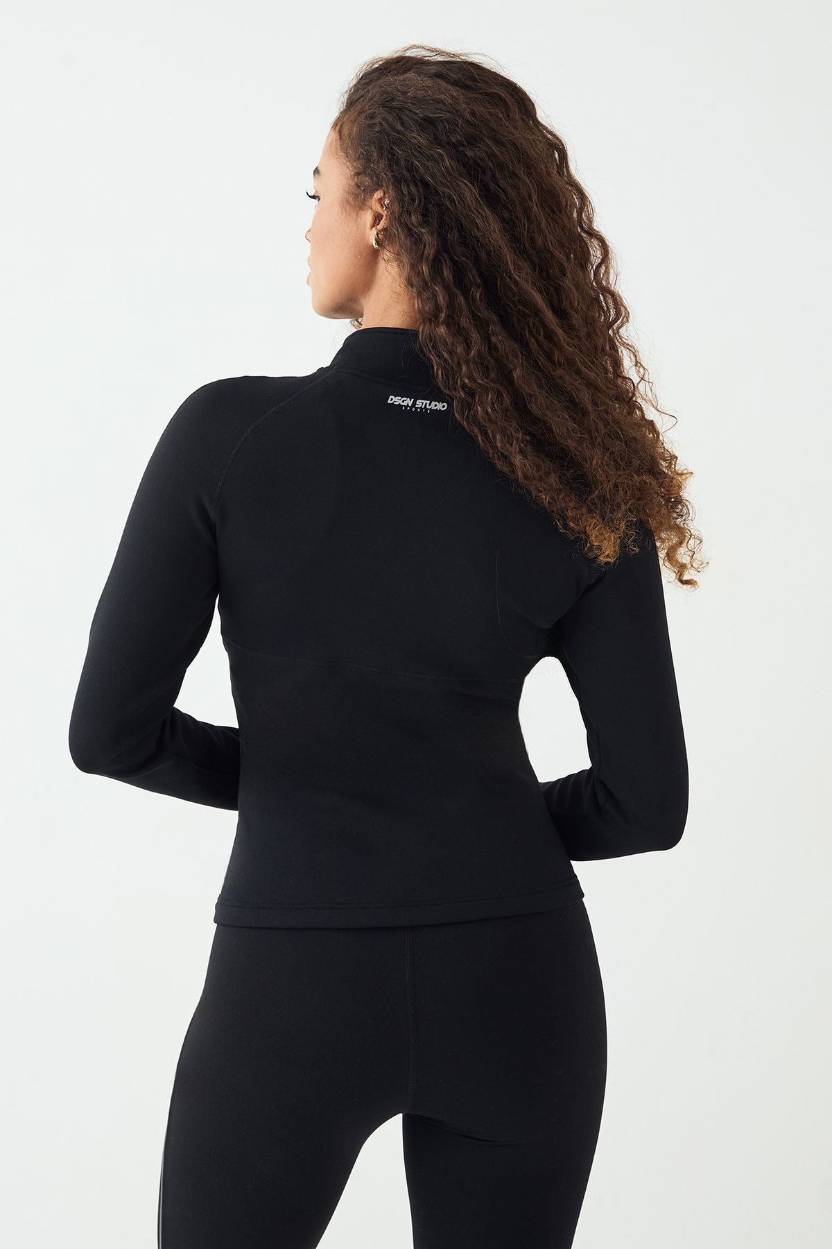 DSGN Studio DSGN Studio Sport Premium Fleece Lined Zip Through Sports Jacket Black image 2