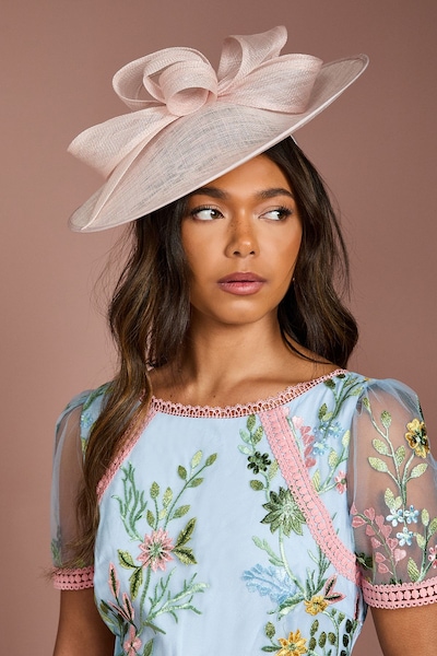 Coast Loop Detail Wide Brim Fascinator Blush