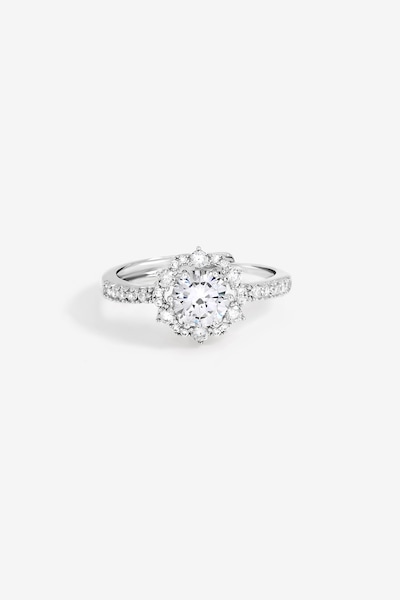 Jon Richard Rhodium Plated Statement Crystal Engagement Ring
