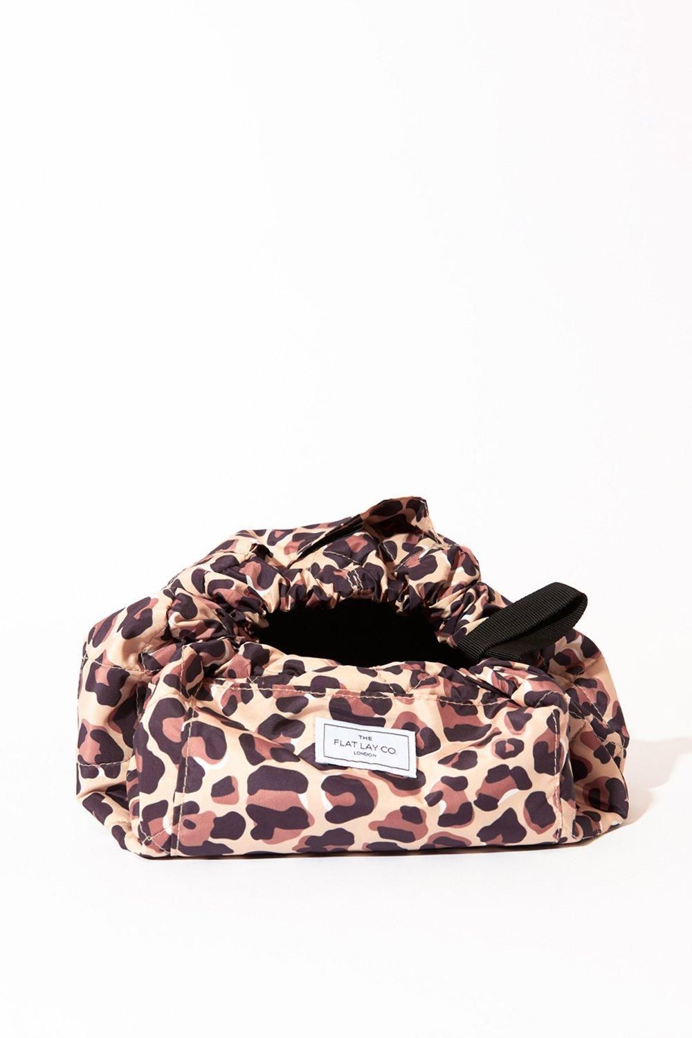 The Flat Lay Co Leopard Open Flat Makeup Bag Multi image 3