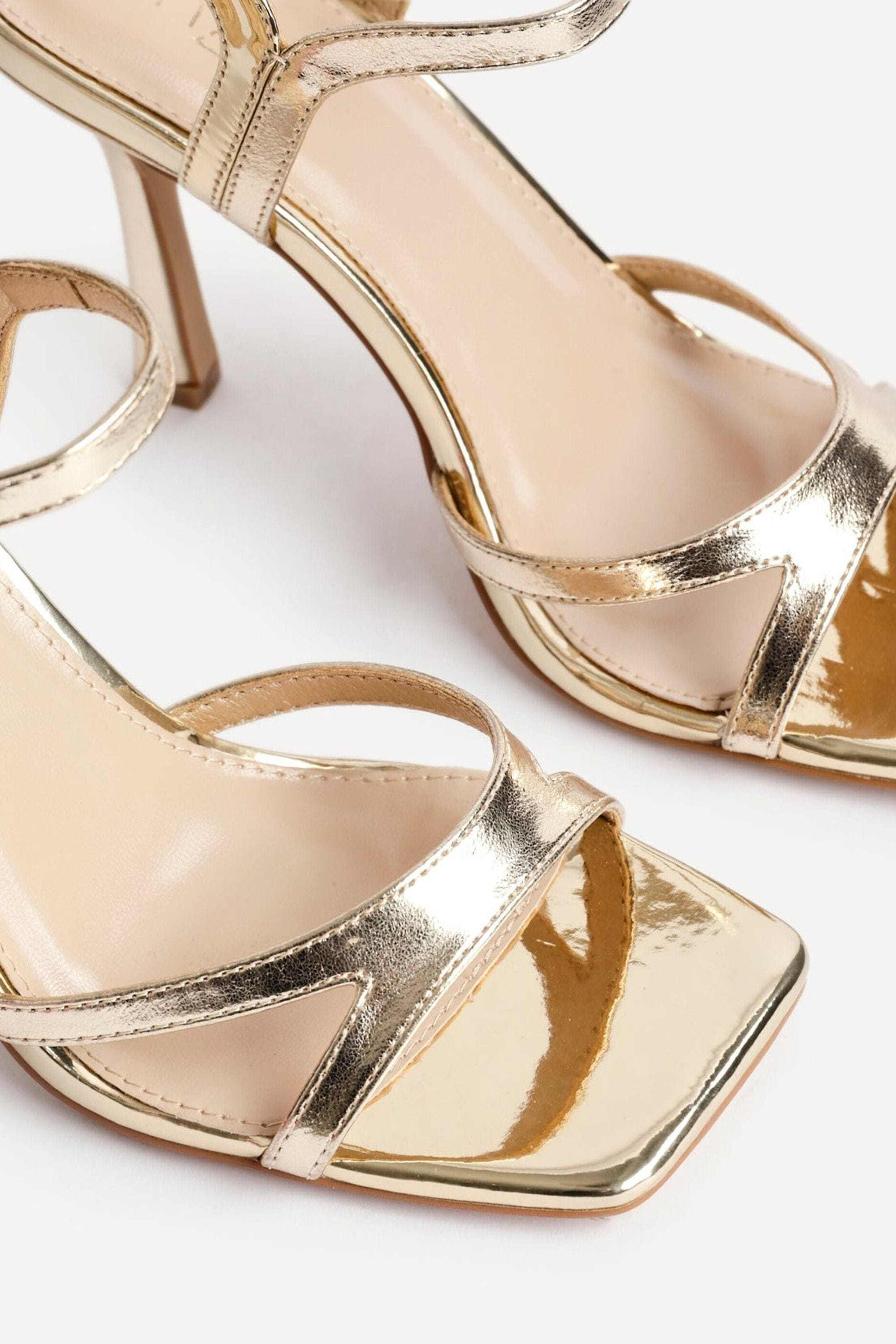 Linzi Empress Gold Faux Leather Stiletto Heeled Sandal image 5