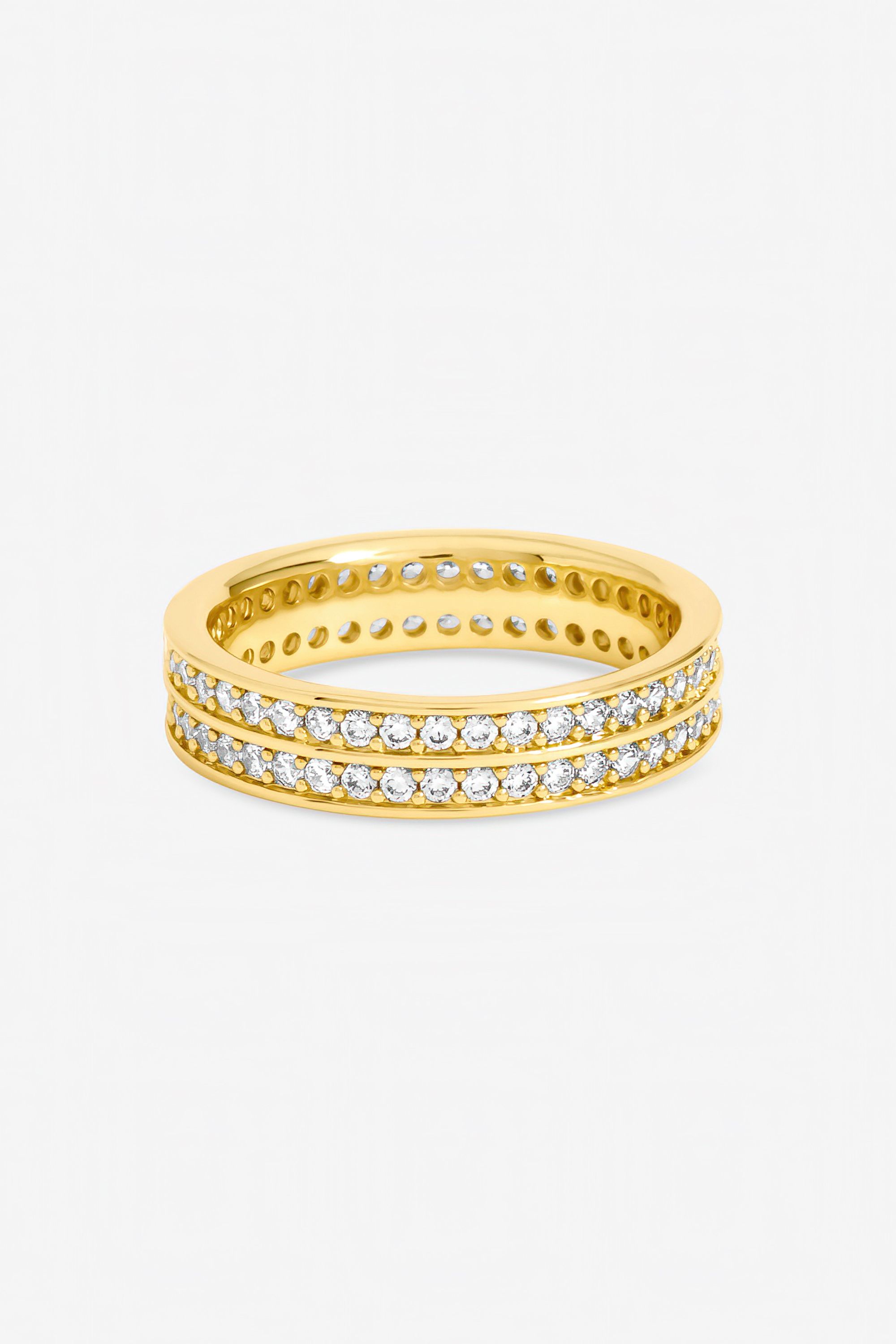 Jon Richard Gold Plated Cubic Zirconia Double Band Ring