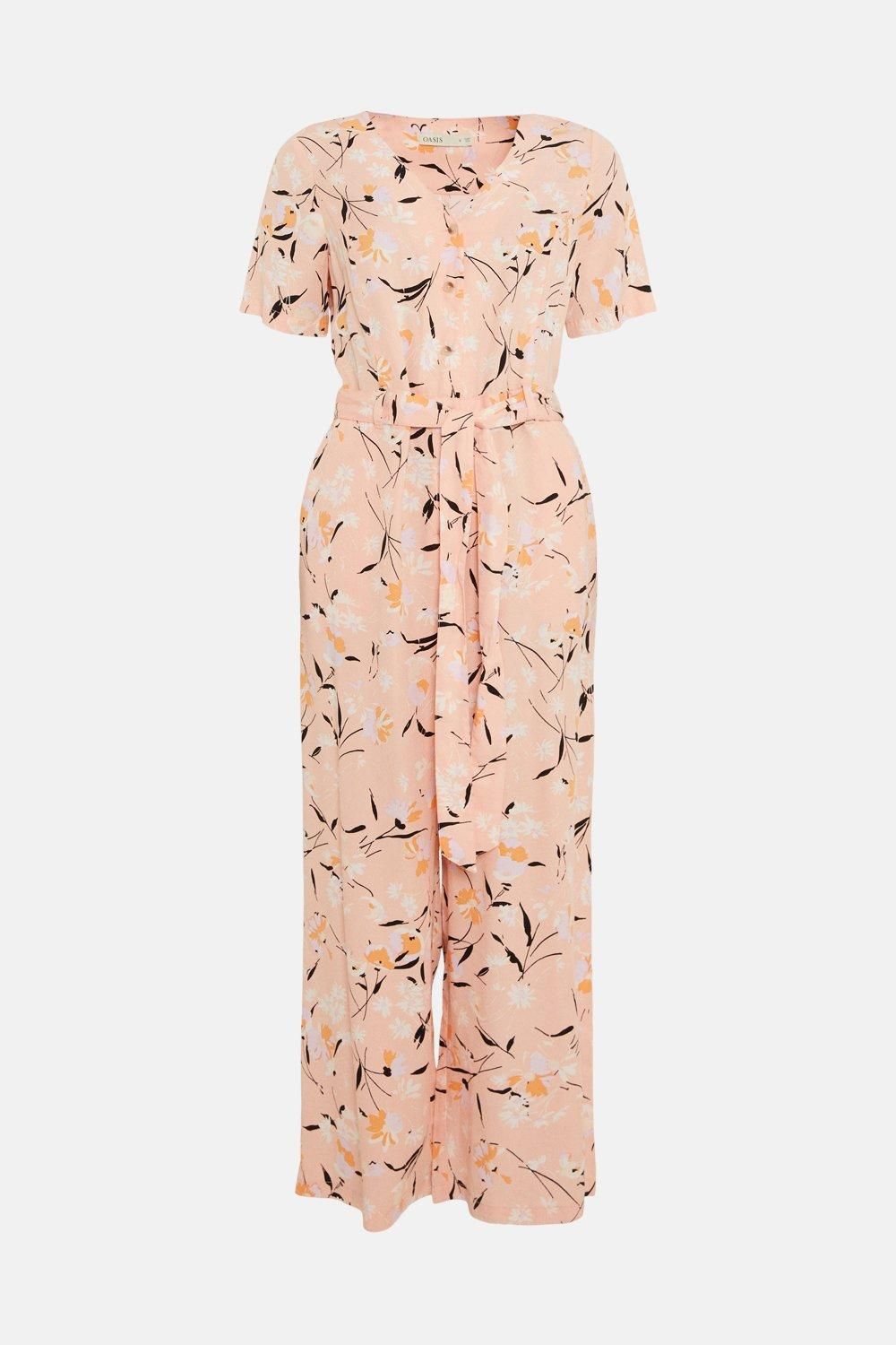 Oasis Tencel Printed Jumpsuit Pink image 4