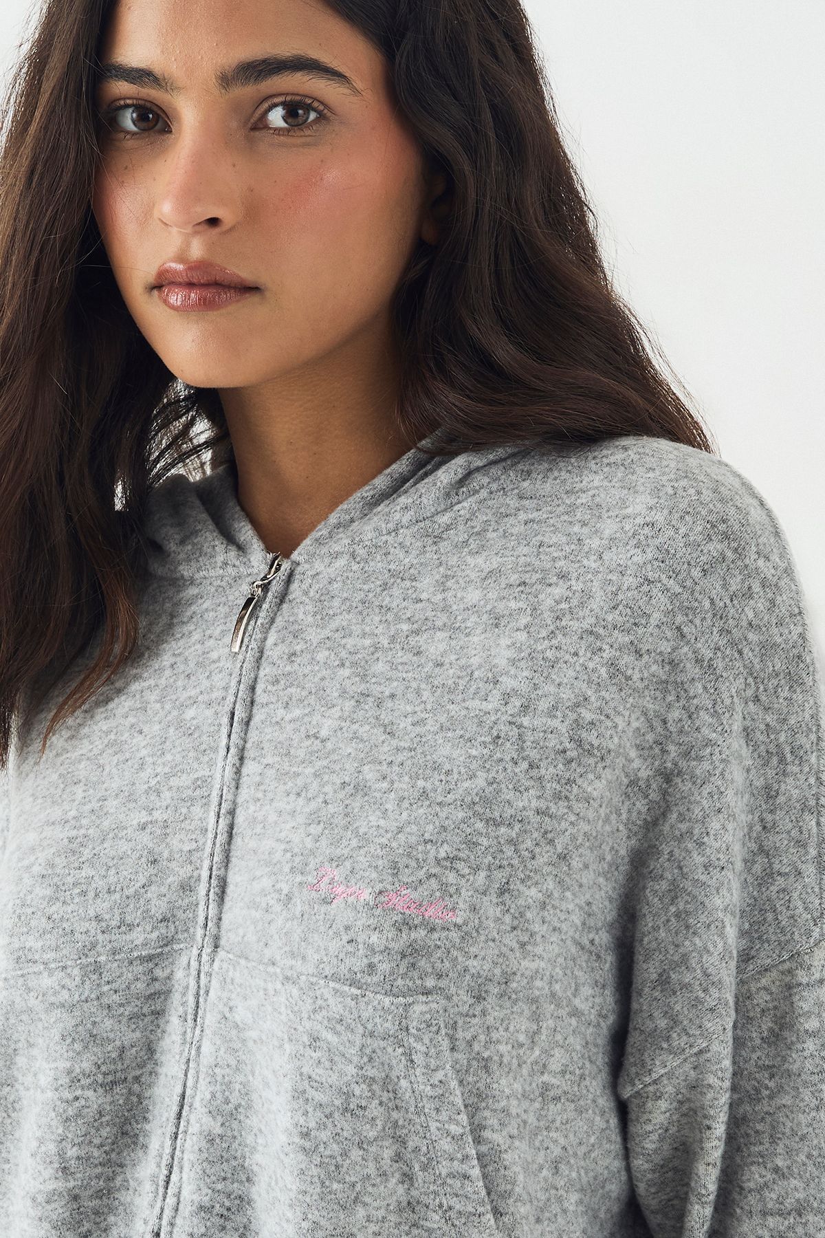 DSGN Studio DSGN Studio Lounge Zip Through Hoodie Ash Grey image 4