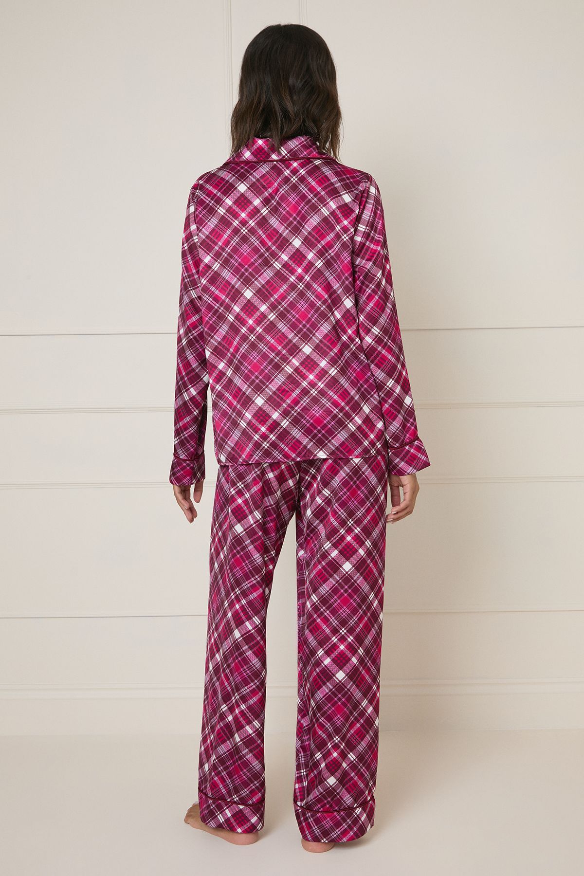 Oasis Long Sleeve Satin Printed Nightwear Set Pink image 3