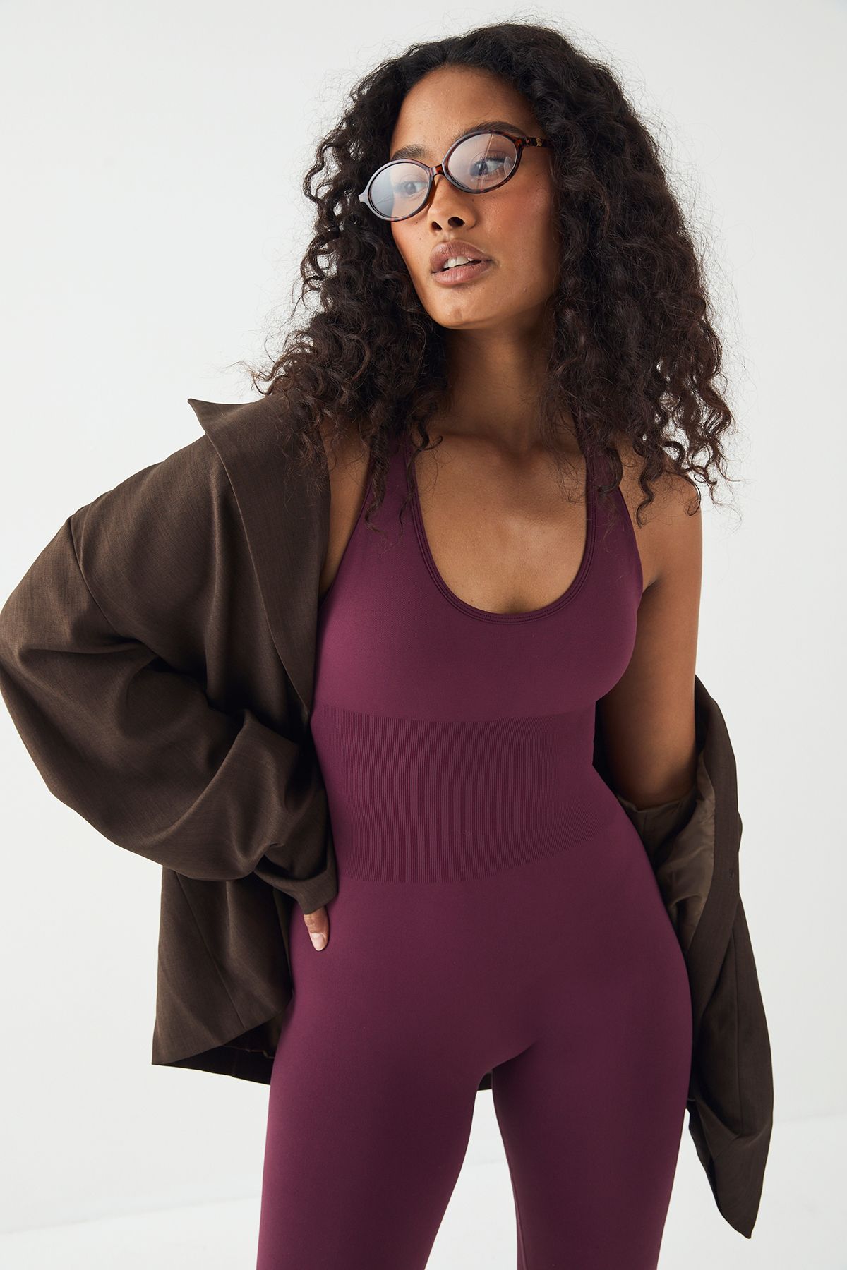 DSGN Studio DSGN Studio Sports Ultra Sculpt Cross Back Unitard Plum image 3