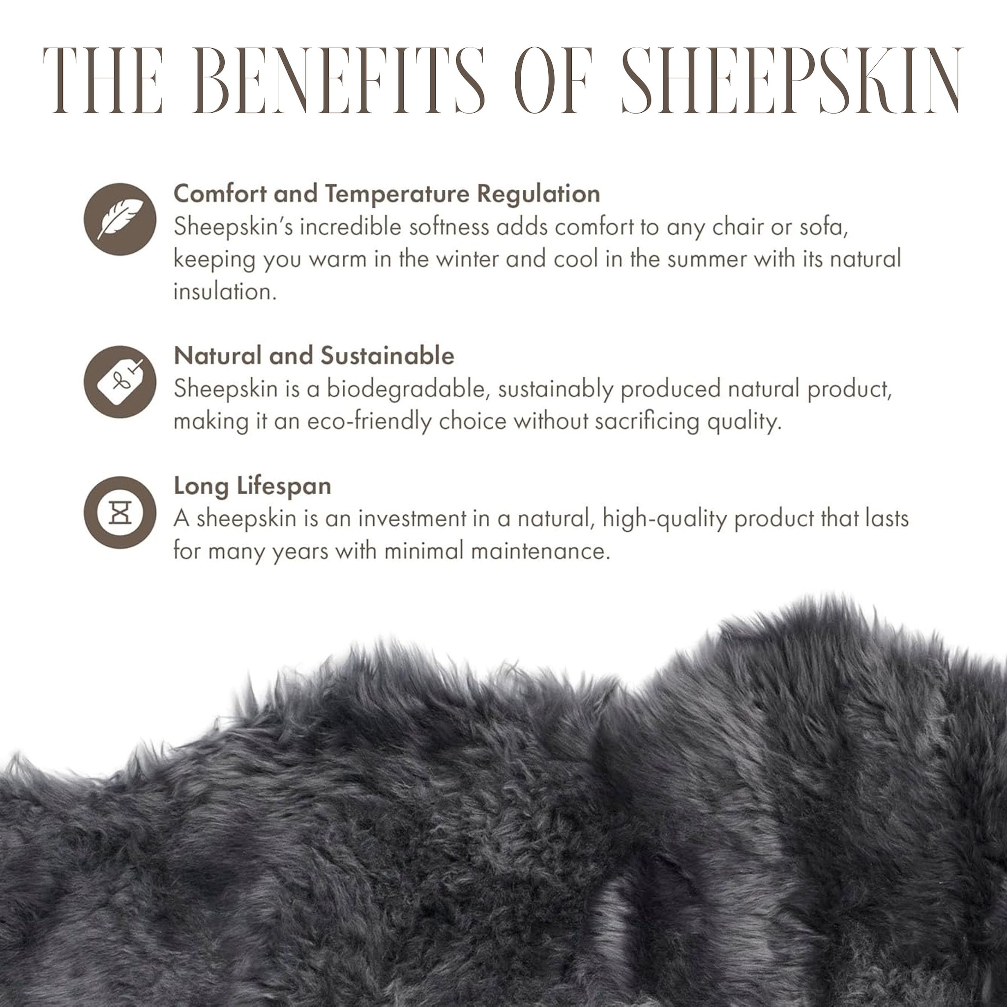 Infinity Leather Luxury Genuine Sheepskin 40x40cm Real Wool Single Sided Cushion image 5