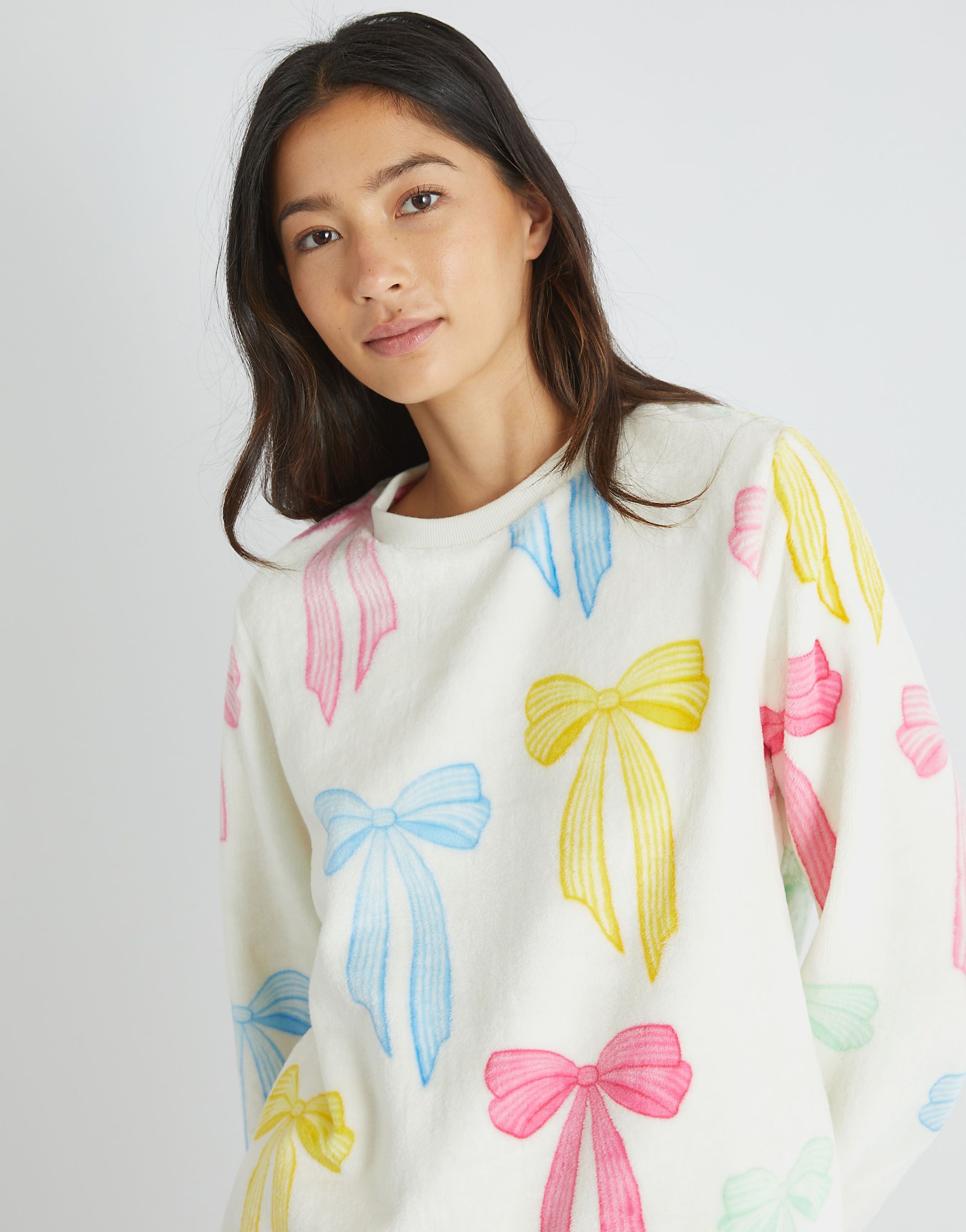 SKINNYDIP Multicolour Bow Twosie Fleece Pyjama Set image 3